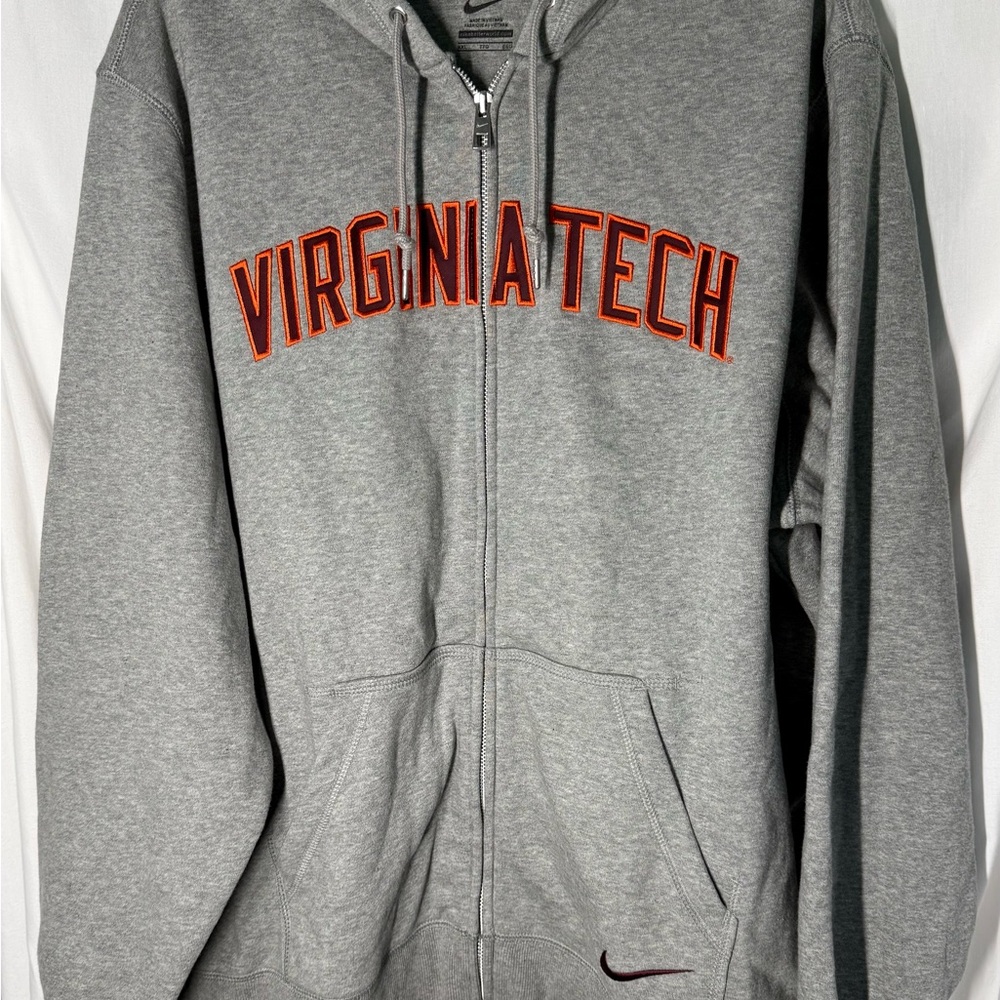 Nike Virginia Tech Zip-Up Hoodie Gray